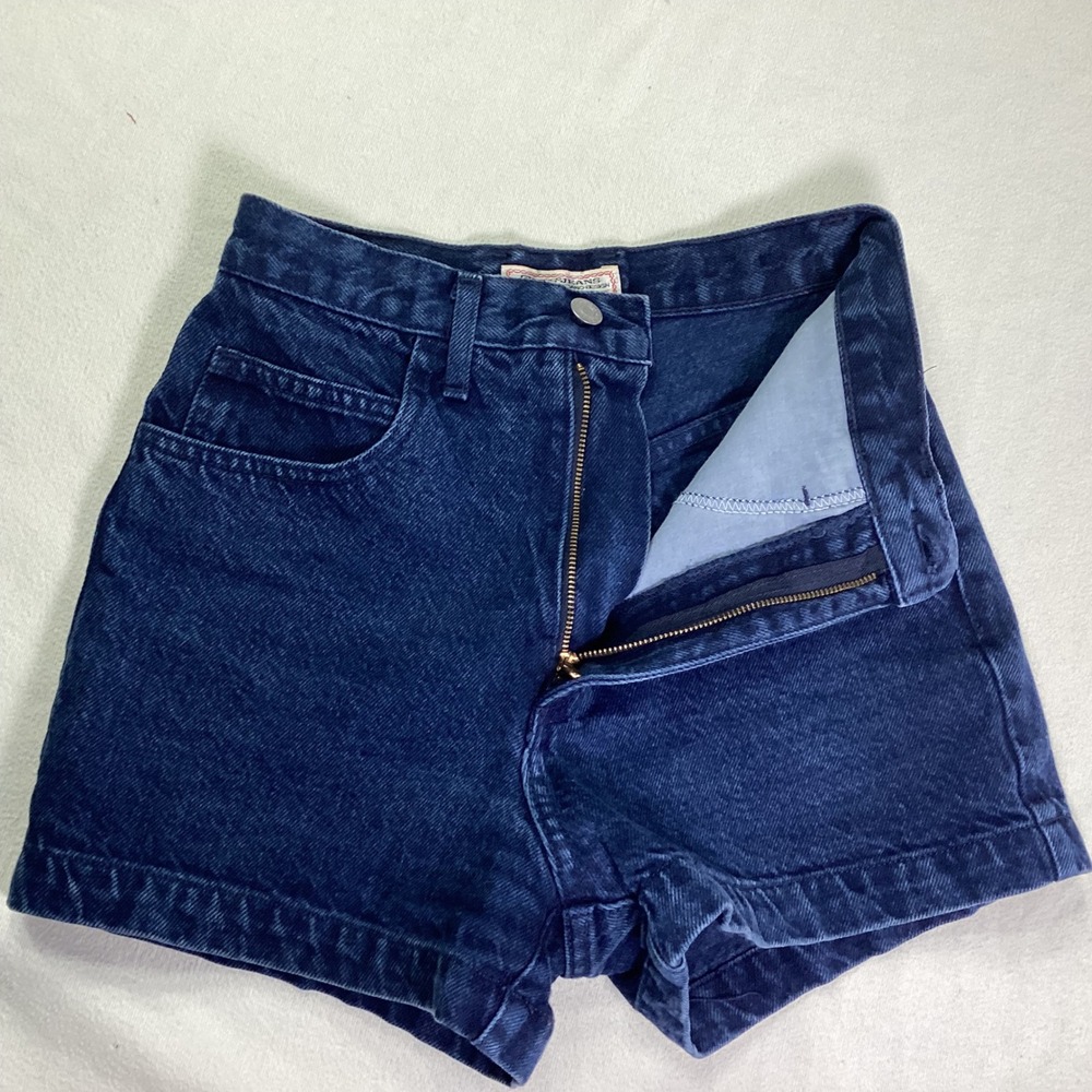 Vintage Guess Georges Marciano High Waisted Denim Shorts Dark Wash Blue 26 USA - Picture 7 of 9
